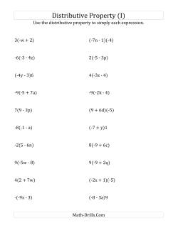 Distributive Do answers the Not Include (I)  worksheet algebra Property (Answers Exponents) exponents Using