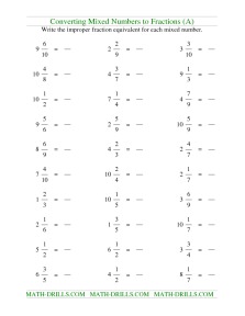 Learn how to change an improper fraction to a mixed number.