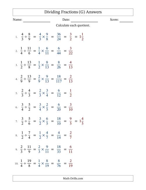 The Dividing Proper and Improper Fractions with All Simplification (Fillable) (G) Math Worksheet Page 2