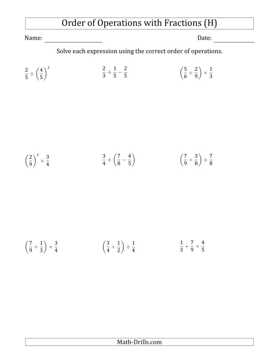 order-of-operations-with-positive-fractions-two-steps-h