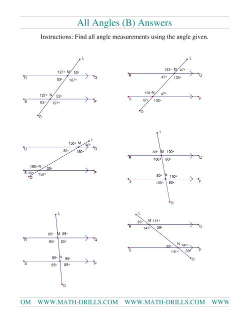 Finding Angle Measures Worksheet