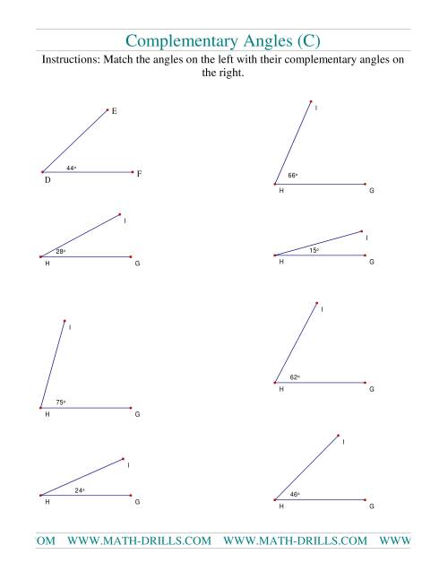 Complementary Angles C 