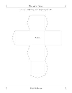 Net of a Cube Geometry Worksheet