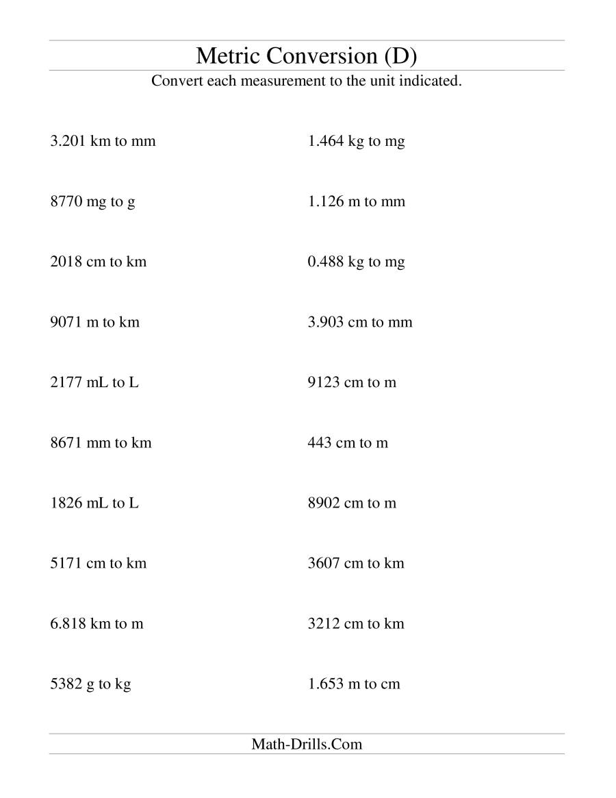 Conversion All Length, Mass and Volume Units Mixed (DD) Measurement ...