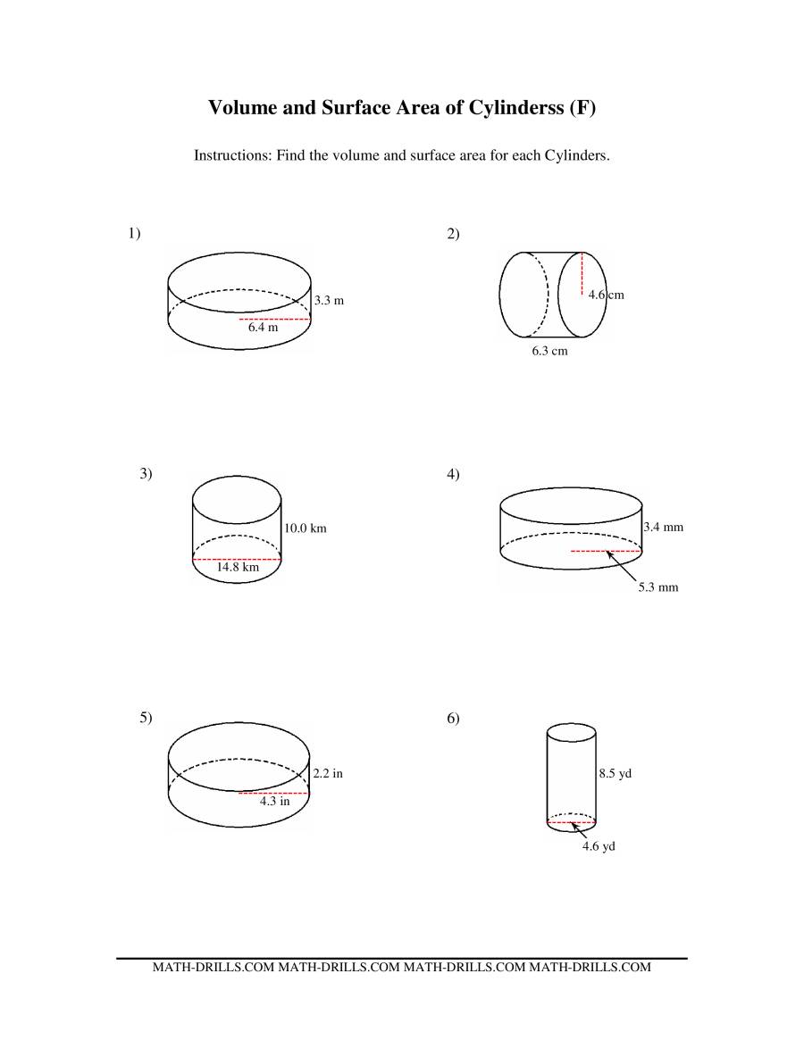 Volume Of Cylinder Worksheet Corbettmaths