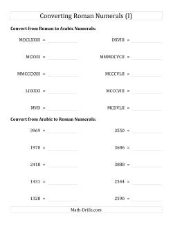 Converting Compact Roman Numerals up to MMMIM to Standard Numbers (I