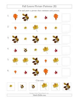 Fall Leaves Picture Patterns with Shape and Size Attributes (B
