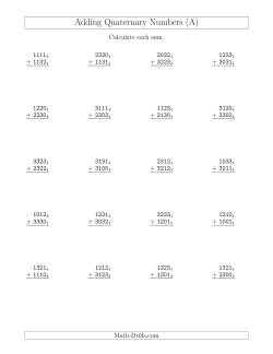 Adding Quaternary Numbers (Base 4)