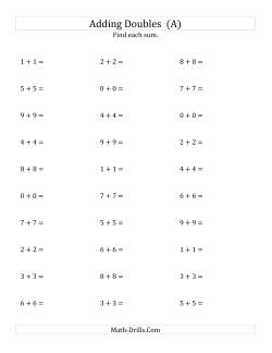 Adding Doubles (Small Numbers)