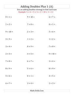 Adding Doubles Plus 1 (Small Numbers)