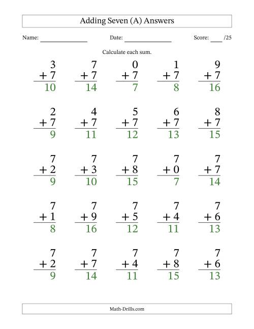 25 Adding Sevens Questions (A)