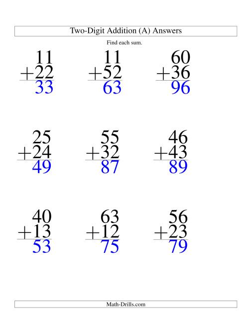 Two-Digit Addition -- No Regrouping (LP)