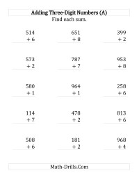 Adding Three-Digit and One-Digit Numbers (Large Print) Addition Worksheet