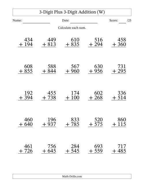 3-digit-plus-3-digit-addition-with-some-regrouping-25-questions-w