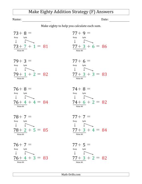 The Make Eighty Addition Strategy (F) Math Worksheet Page 2