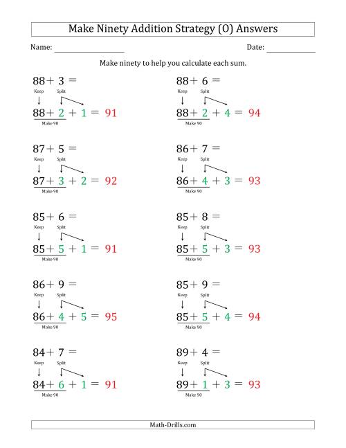 The Make Ninety Addition Strategy (O) Math Worksheet Page 2
