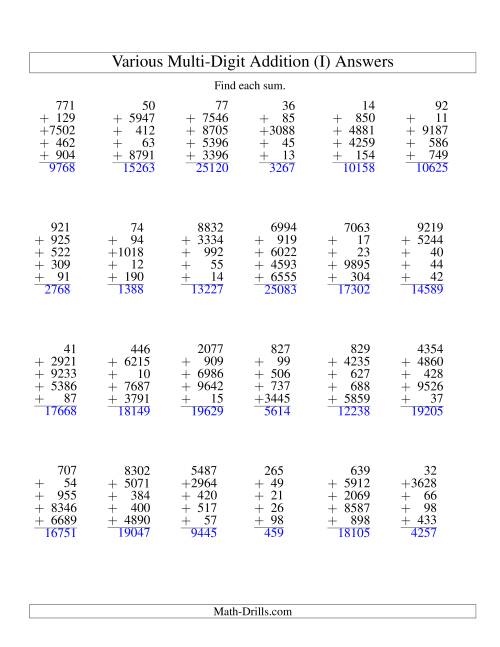 column-addition-five-various-digit-numbers-i