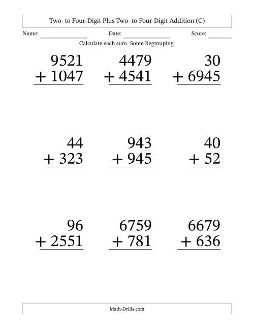 Various-Digit Addition (C)