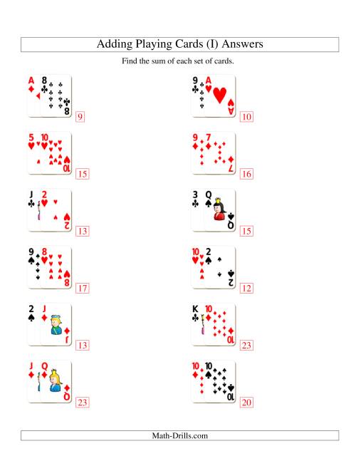 The Adding 2 Playing Cards (I) Math Worksheet Page 2