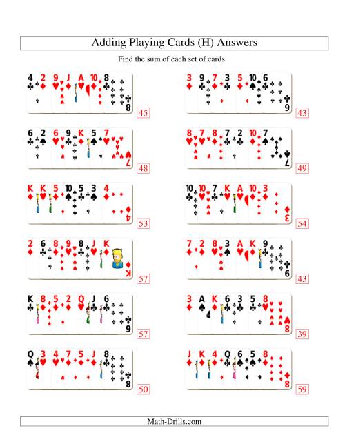 The Adding 7 Playing Cards (H) Math Worksheet Page 2
