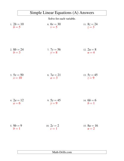 solving linear equations form ax c all