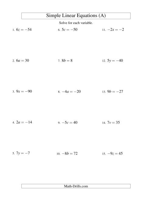 Algebra 1 Worksheets Equations Worksheets Algebra Worksheets Cardegree