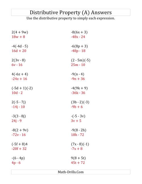 PDF 8 5 Skills Practice Using The Distributive Property Answer Key PDF T l charger Download