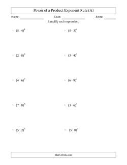 Multiplying Exponents With Different Bases and the Same Exponent (All Positive)