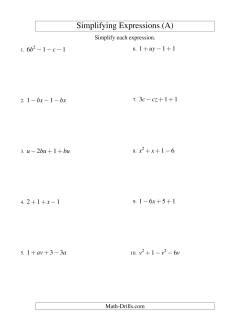 Simplifying Algebraic Expressions with Two Variables and Four Terms (Addition and Subtraction)
