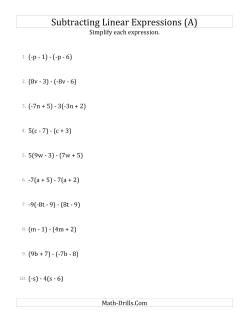 Subtracting and Simplifying Linear Expressions with Some Multipliers