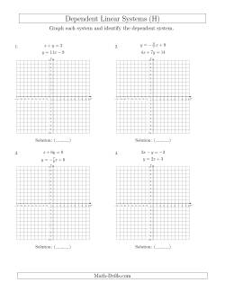 Dependent Linear Systems (H) Algebra Worksheet