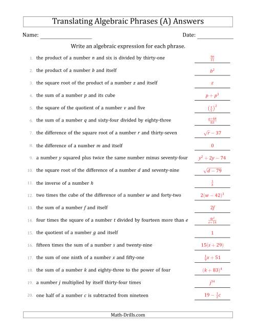 translating-algebraic-phrases-complex-version-a