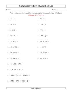 algebra worksheets