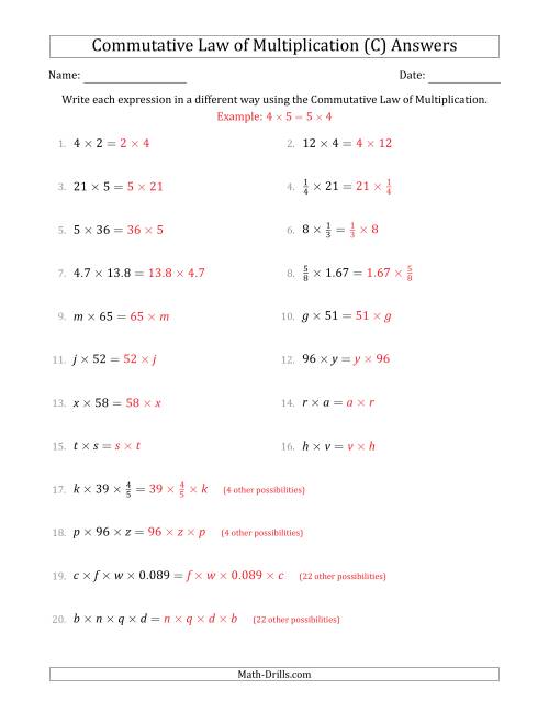 The Commutative Law of Multiplication (Some Variables) (C)