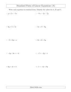 Rewriting Linear Equations in Standard Form