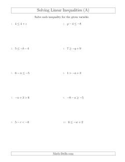 math worksheets variables and expressions