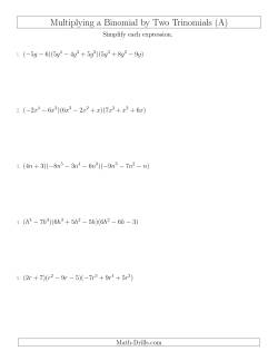 Multiplying a Binomial by Two Trinomials