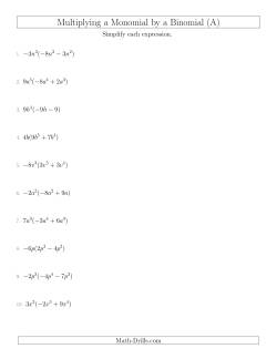 Multiplying a Monomial by a Binomial