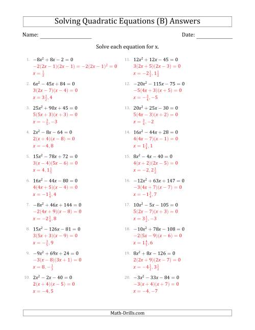 Solving Quadratic Equations with Positive or Negative 'a' Coefficients ...