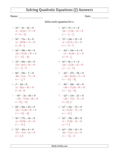 Solving Quadratic Equations with Positive or Negative 'a' Coefficients ...