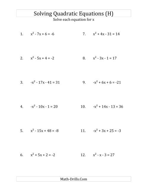 solving-quadratic-equations-for-x-with-a-coefficients-of-1-or-1-equations-equal-an-integer-h