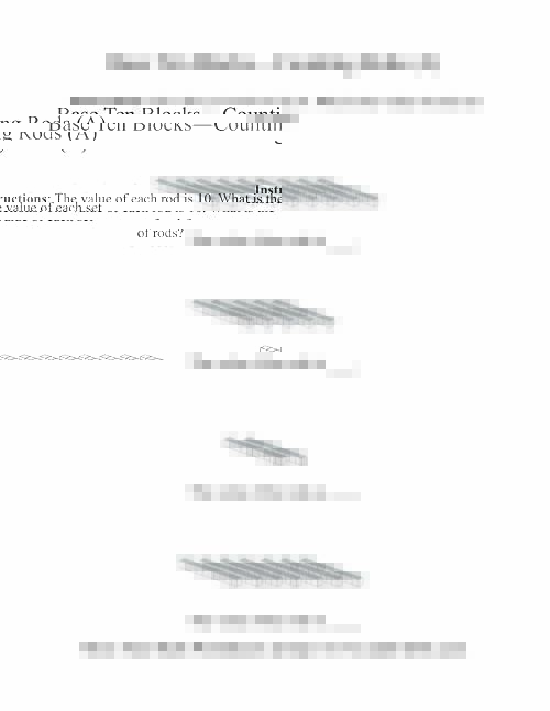 The Counting Rods (A) Math Worksheet