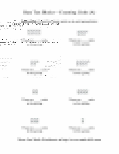 The Counting Units (A) Math Worksheet