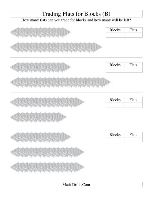 The Trading Flats for Blocks (B) Math Worksheet