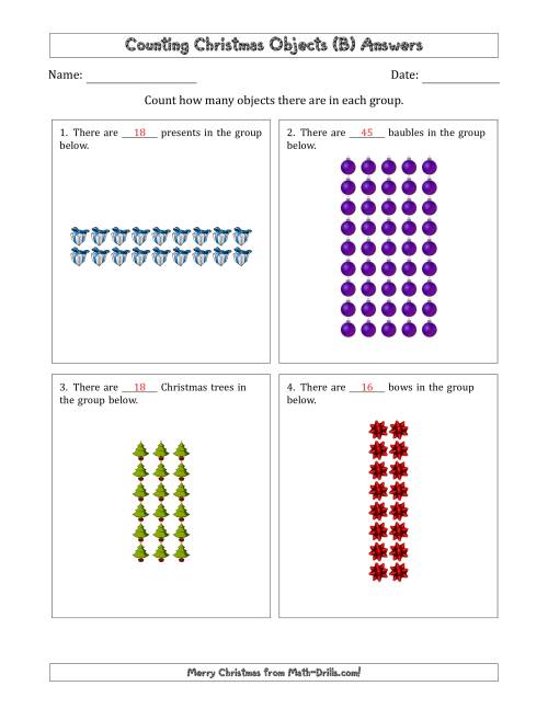 Counting Christmas Objects in Rectangular Arrangements (Maximum