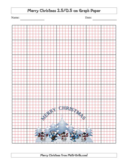 The Merry Christmas 2.5 cm / 0.5 cm Graph Paper Math Worksheet