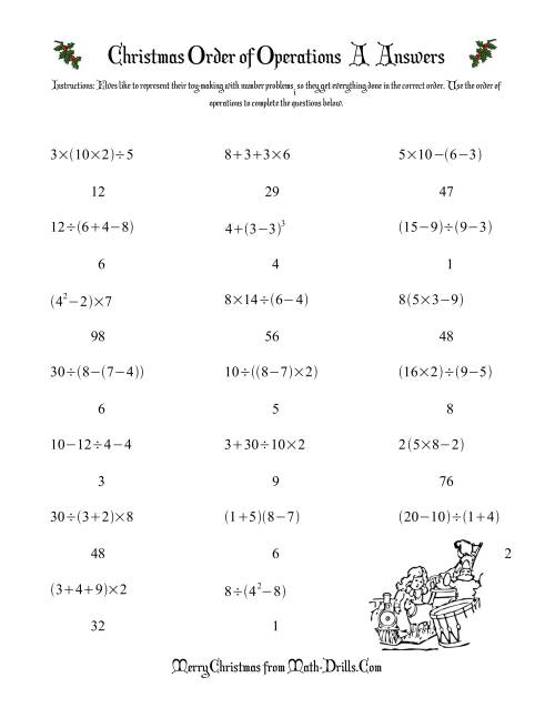 Order Of Operations Free Printable Worksheets With Answers Olivia Rodriguez s Preposition 