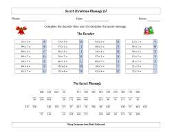 Christmas Spirit Secret Message Two-Digit by One-Digit Multiplication