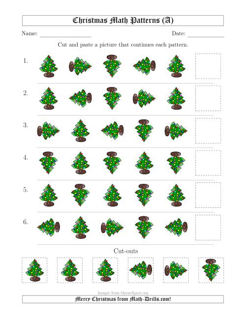 The Christmas Picture Patterns with Rotation Attribute Only (A) Math Worksheet