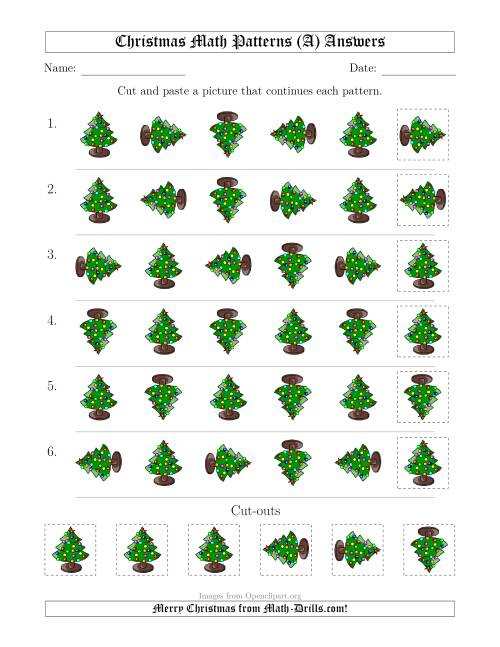 The Christmas Picture Patterns with Rotation Attribute Only (A) Math Worksheet Page 2